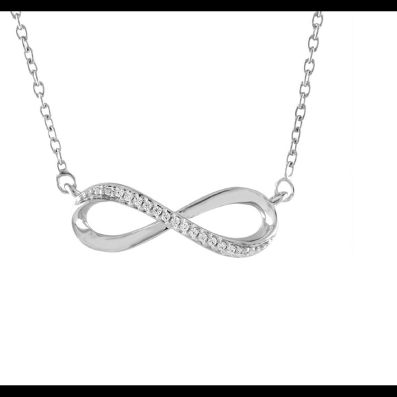 Jewelry - 🍀 STERLING SILVER DIAMOND INFINITY NECKLACE